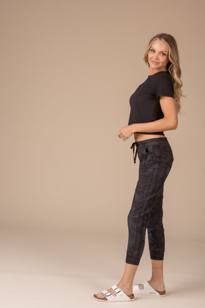 Danielle Printed Stretch Poplin Jogger