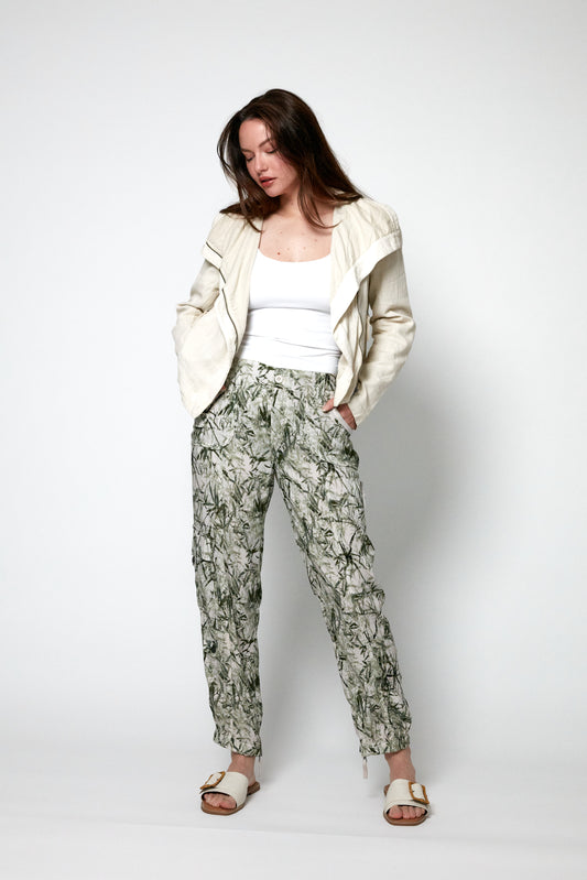 Izzy Printed Cupro Cargo Jogger