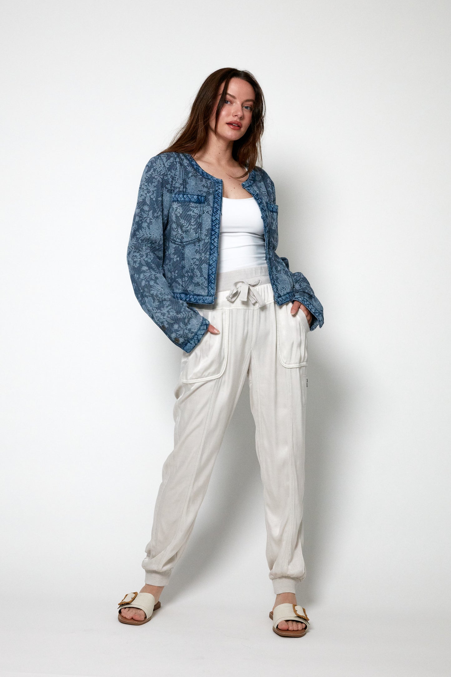 Beau Lyocell Denim Braid Jacket