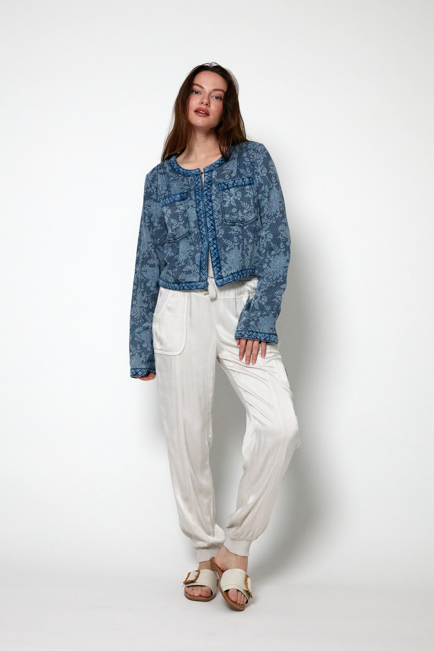 Beau Lyocell Denim Braid Jacket