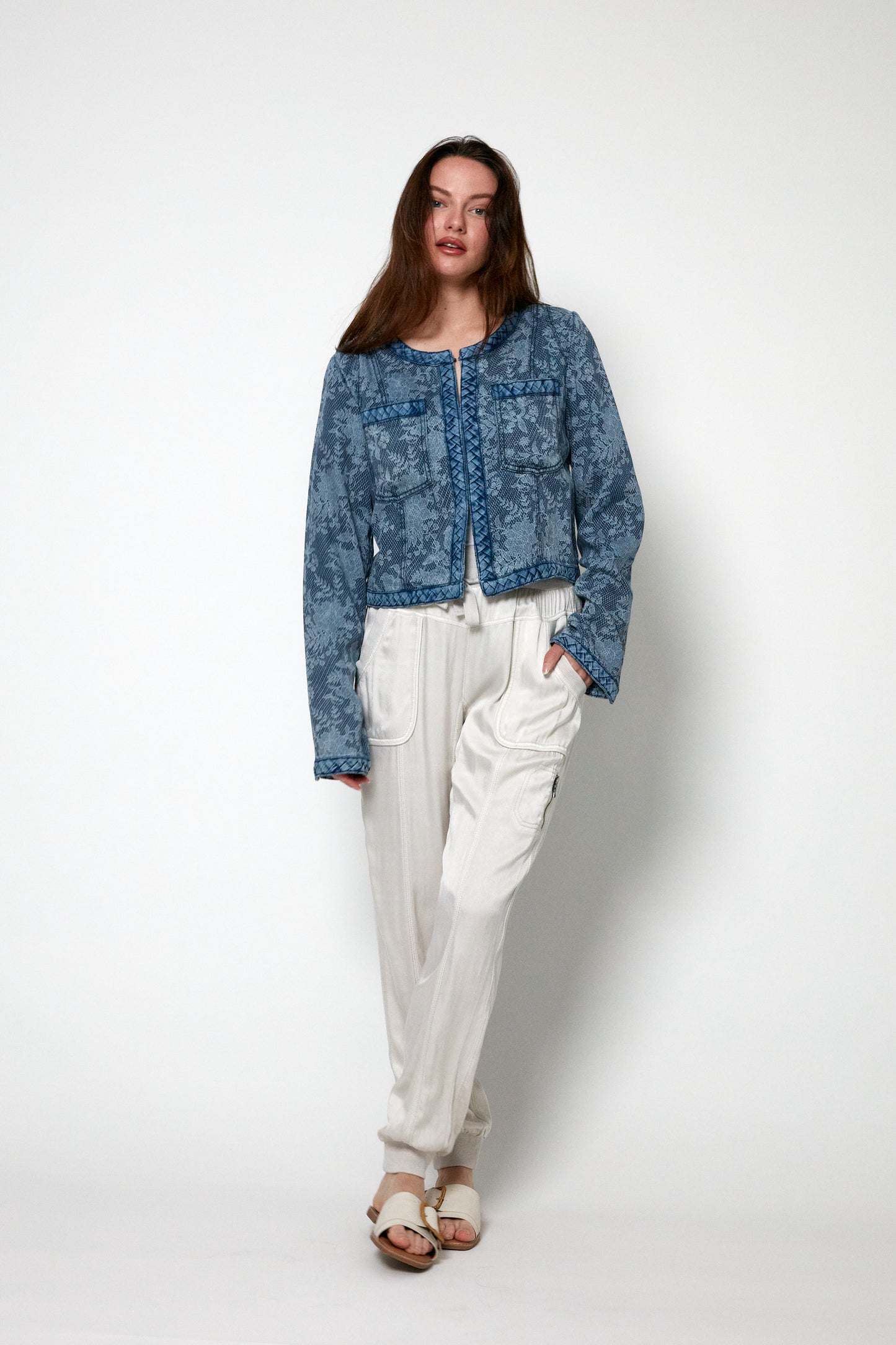 Beau Lyocell Denim Braid Jacket