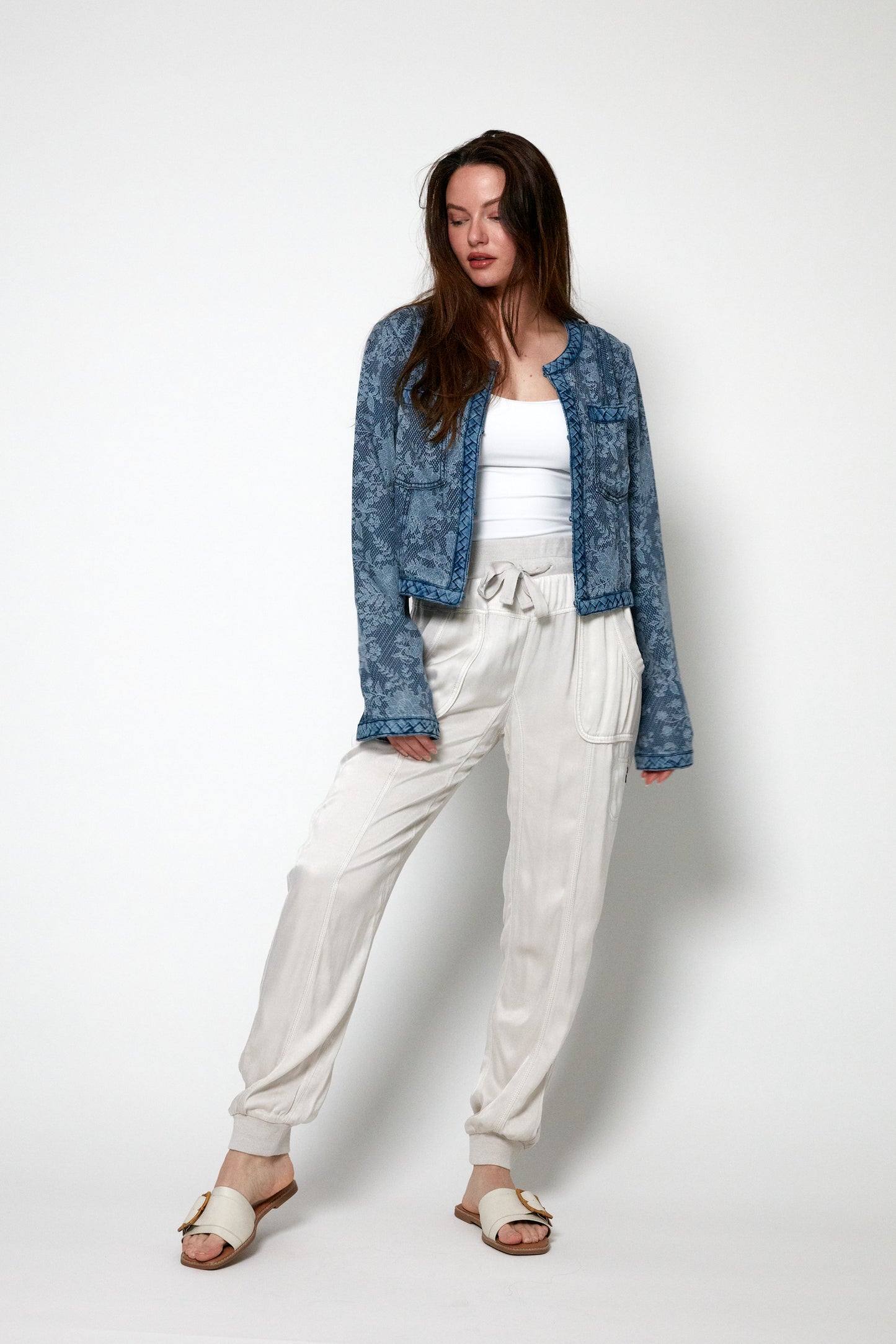 Beau Lyocell Denim Braid Jacket