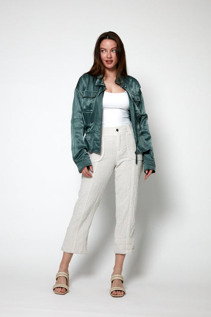 Ellis Silky Satin Utility Jacket