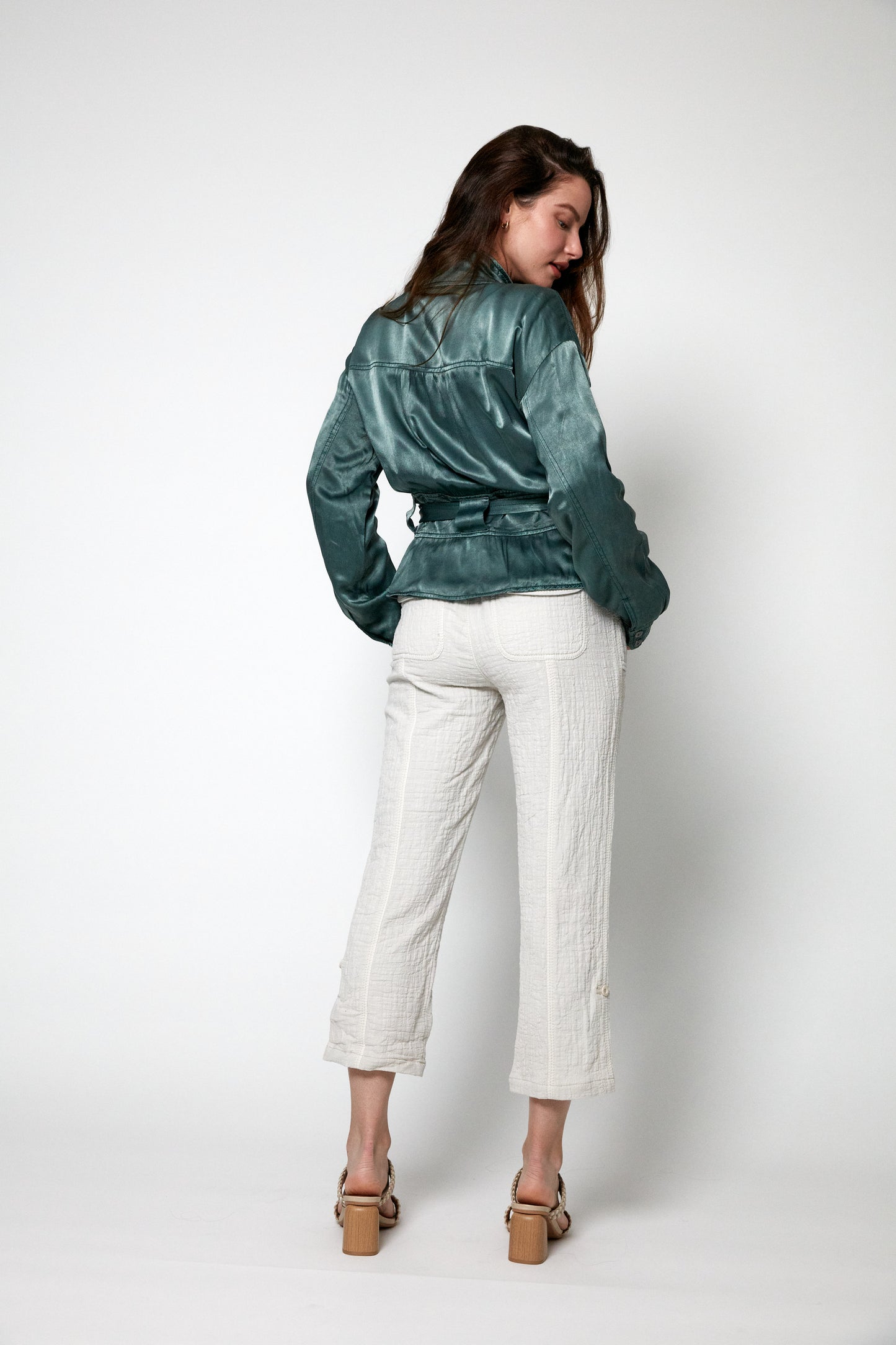 Ellis Silky Satin Utility Jacket