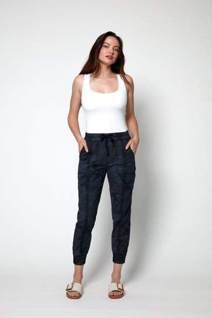 Danielle Printed Stretch Poplin Jogger