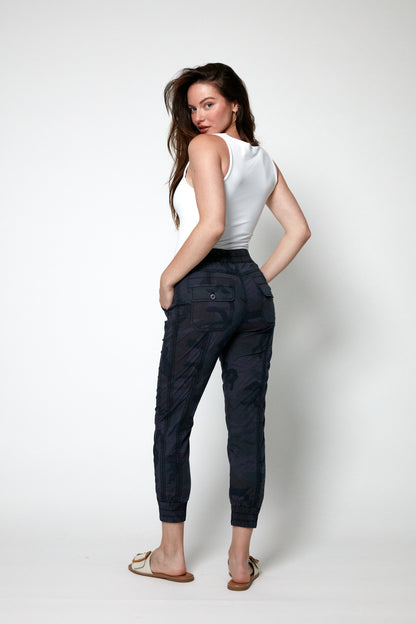 Danielle Printed Stretch Poplin Jogger