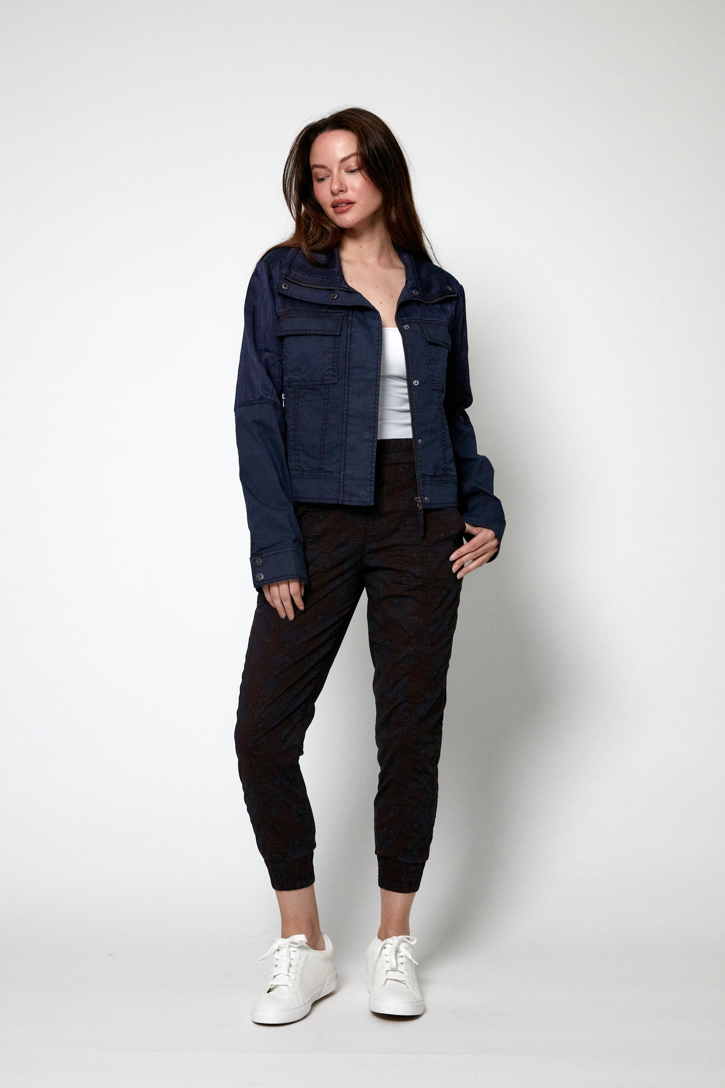 Danielle Printed Stretch Poplin Jogger