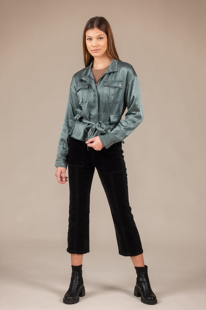 Silky Satin Utility Jacket