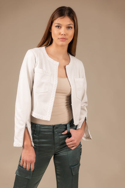  Leather Braid Jacket Women